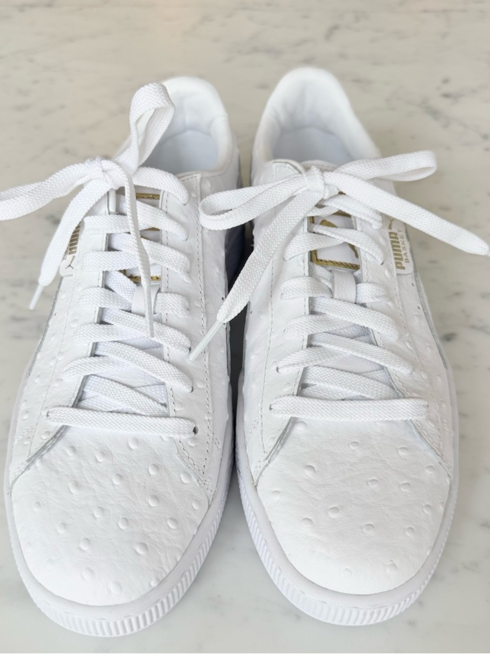 PUMA Basket Ostrich White Sneakers Women’s Size 9 - Picture 3 of 9